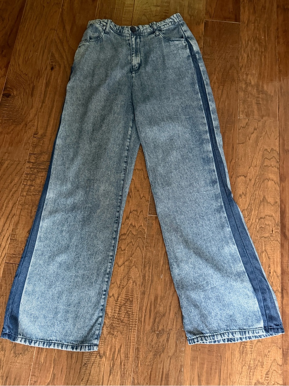 Black Tape Tencel Wide Leg Jeans in Blue Size Small